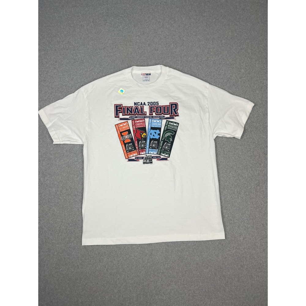 University Of North Carolina Tar Heels Shirt Mens XL White 2005 NCAA Final Four